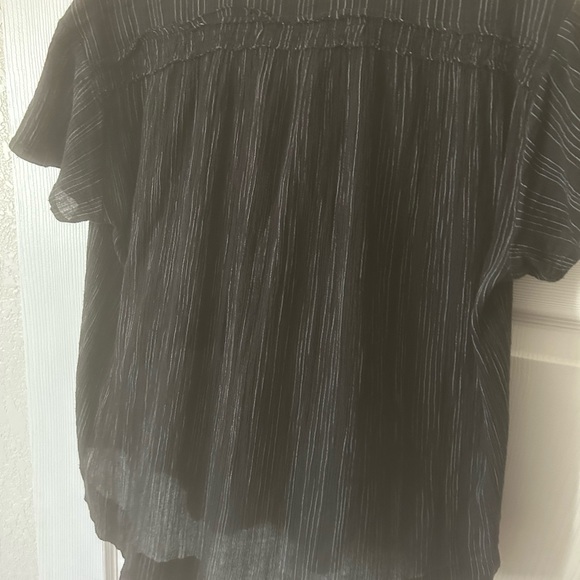 Vince Black and White Boho Flirty Top XS with Tie - Picture 7 of 11